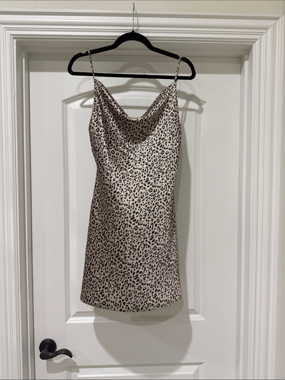 Princess Polly Beige and Black Leopard Slip Dress